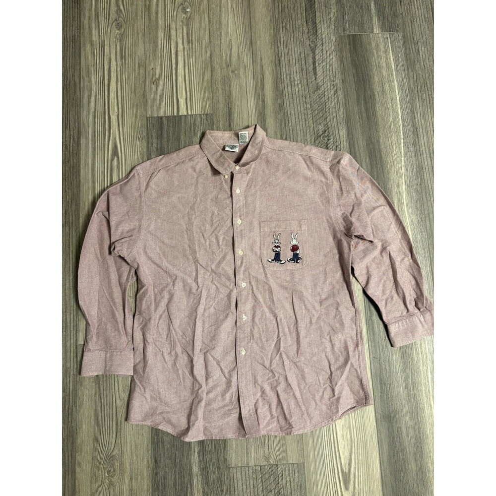 Men’s Vintage ACME Clothing Company Bugs Bunny Burgundy Button Down Size XL